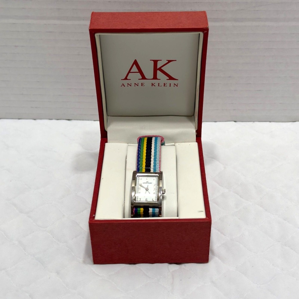 Anne Klein VINTAGE Woman's Rainbow Belt Watch Y121E 10/6465 Japan Movt Quartz